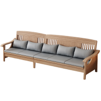 铭思达实木沙发五人位张