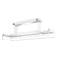 飞雕智能月光白H2环形杆电动晾衣架120厘米碳钢两杆自动升降设计