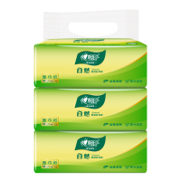 心相印抽纸湿水不易破原生木浆茶叶压花120抽*36包DT120