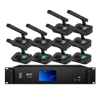 惠度(HuiDu)HD-8999有线手拉手会议话筒数字视频系统工程会议多功能报告厅专用麦克风方管款一拖四