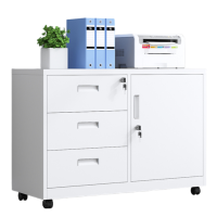 智叶舟办公矮柜一门三抽100*39*70cm台