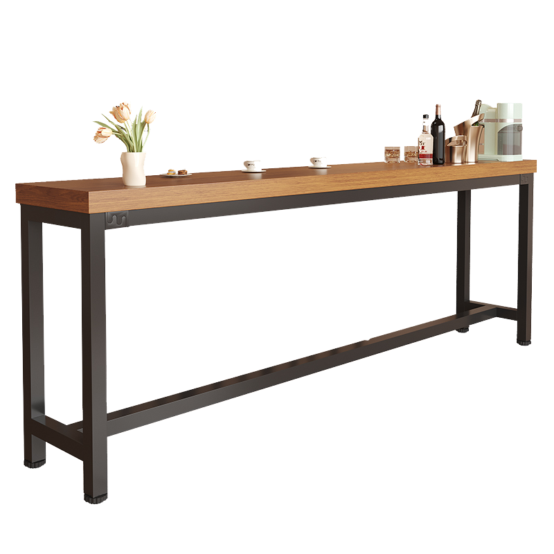 苏宁 质凡 高脚桌靠墙长条窄桌椅组合 [桌面厚4.2CM]长240宽40高102*...