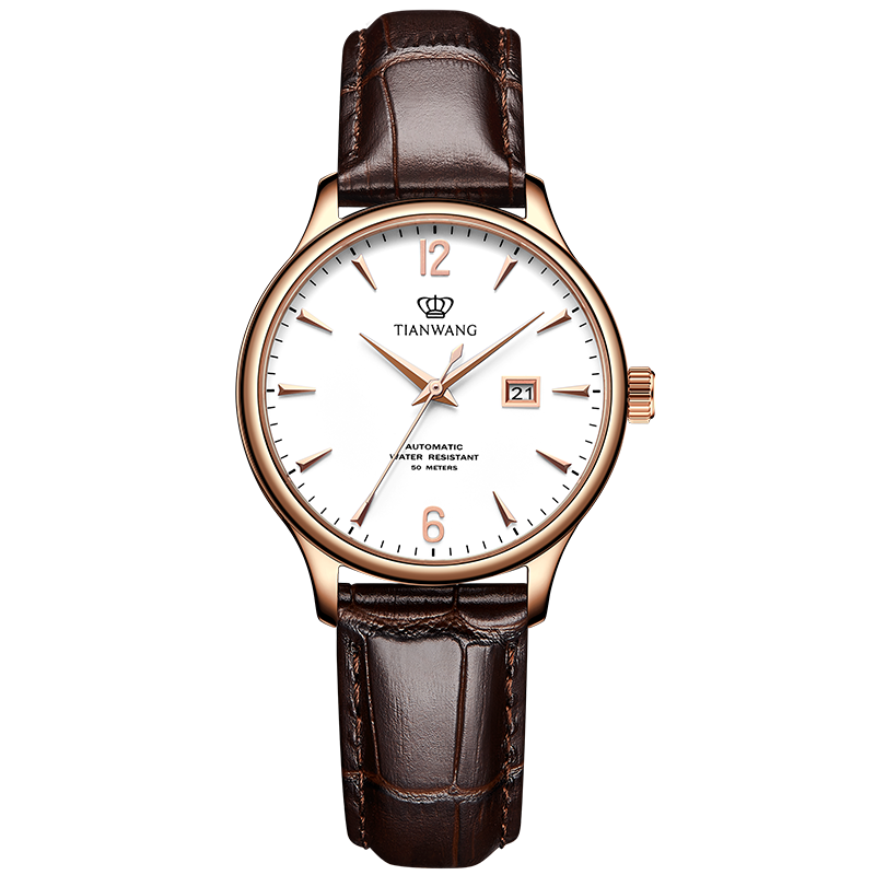 [支持后盖定制刻字服务]天王表手表 女士手表正品自动机械表时尚女表送女友生日礼物LS5844