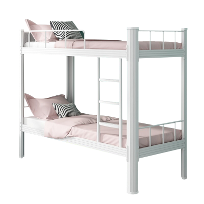 质凡 加厚钢制双层床宿舍上下铺含床板含5cm床垫 1200*2000*1800mm