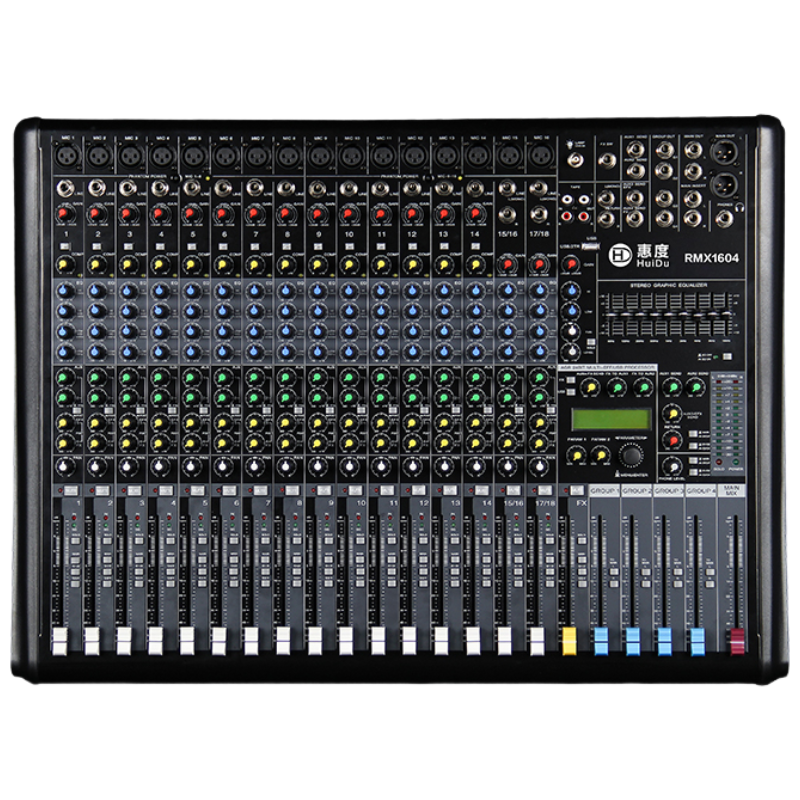 惠度(HuiDu)RMX1604专业多路模拟调音台四编组输出调音台带录音蓝牙DSP数字混响效果均衡调音器