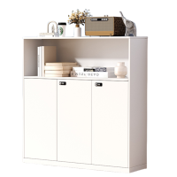 智叶舟办公资料柜镂空三门120*40*109cm台