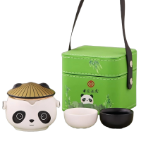 君子风品质旅行茶具熊猫套装户外便携式快客杯一壶二杯礼盒功夫泡 熊猫 (正方包)
