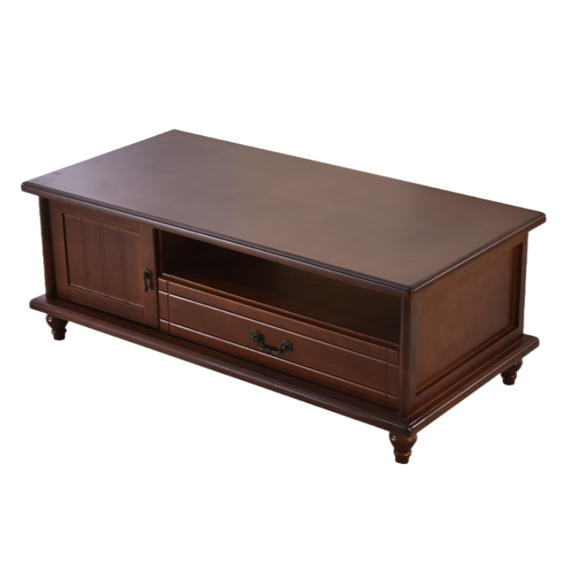 伟樽实木茶几带门120*60*46cm张