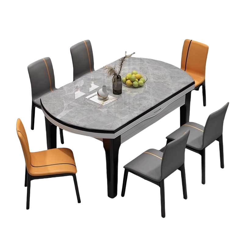 铭思达岩板餐桌1.2米6椅套