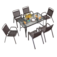 圣承启 阳台桌椅 130长桌*6椅 套