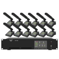 惠度(HuiDu)QH-9600专业有线手拉手会议话筒大屏视频跟踪系统工程讨论智能数字麦克风方管款一拖二十