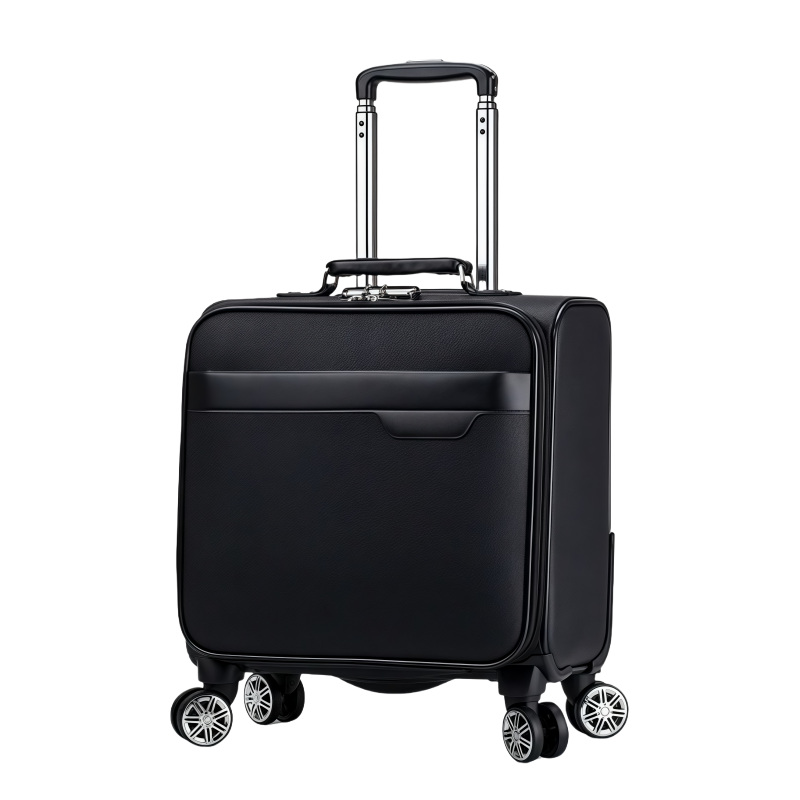 铁洋 拉杆箱 行李箱 黑色荔枝纹皮面 18寸 个