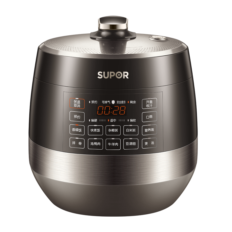 苏泊尔(SUPOR)电压力锅6L 双胆0涂层钢胆球釜不锈钢胆电高压锅家用多功能大容量24H智能预约 60YC6011Q