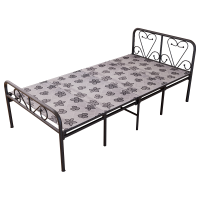 翌嘉 YJ4052509钢木床简易折叠床单人床四折折叠午休床铁架床 1.2米银彩