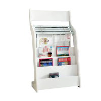 翌嘉 YJ4052909木质报刊架报纸架书报杂志置物架收纳架落地展示架