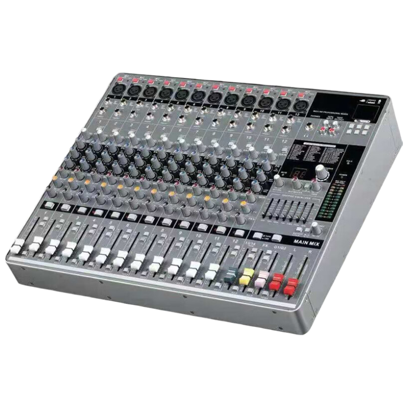 润普Runpu 国产化专业会议十二路调音台12路舞台户外演出大型带混响效果调音台RP-MG12