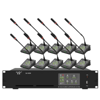 惠度(HuiDu)QH-9600S专业有线手拉手会议话筒大屏视频跟踪系统工程讨论智能数字麦克风鹅颈款一拖二十