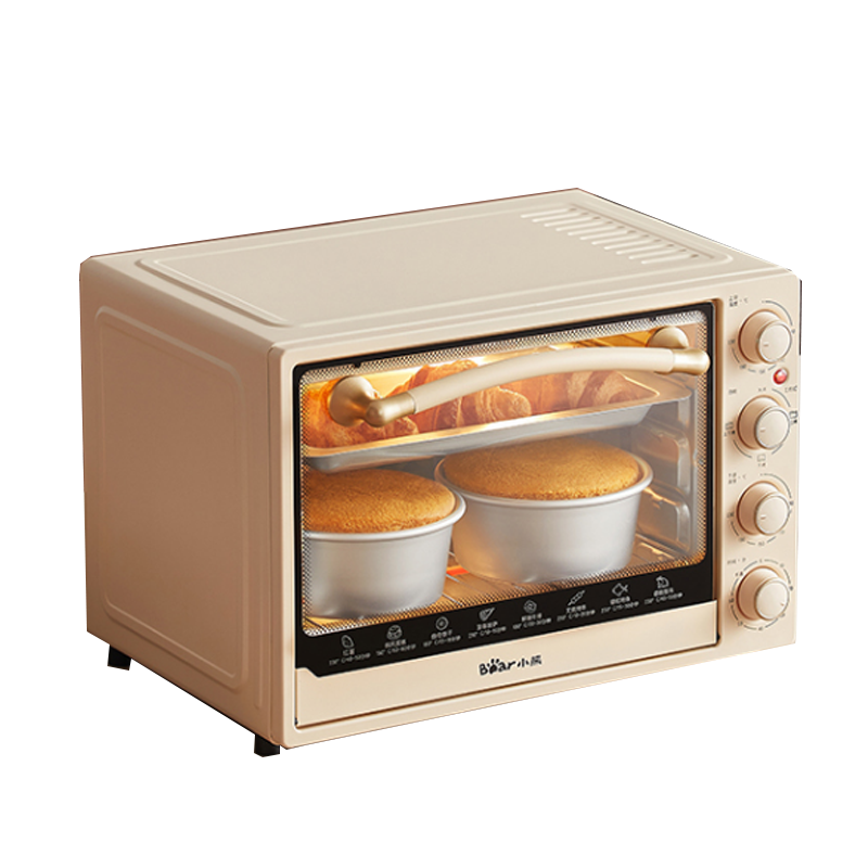 小熊(Bear) 电烤箱 家用烤箱 多功能 大容量40L专业烘焙广域调温上下独立控温旋钮易操作 暖杏白DKX-B40L9