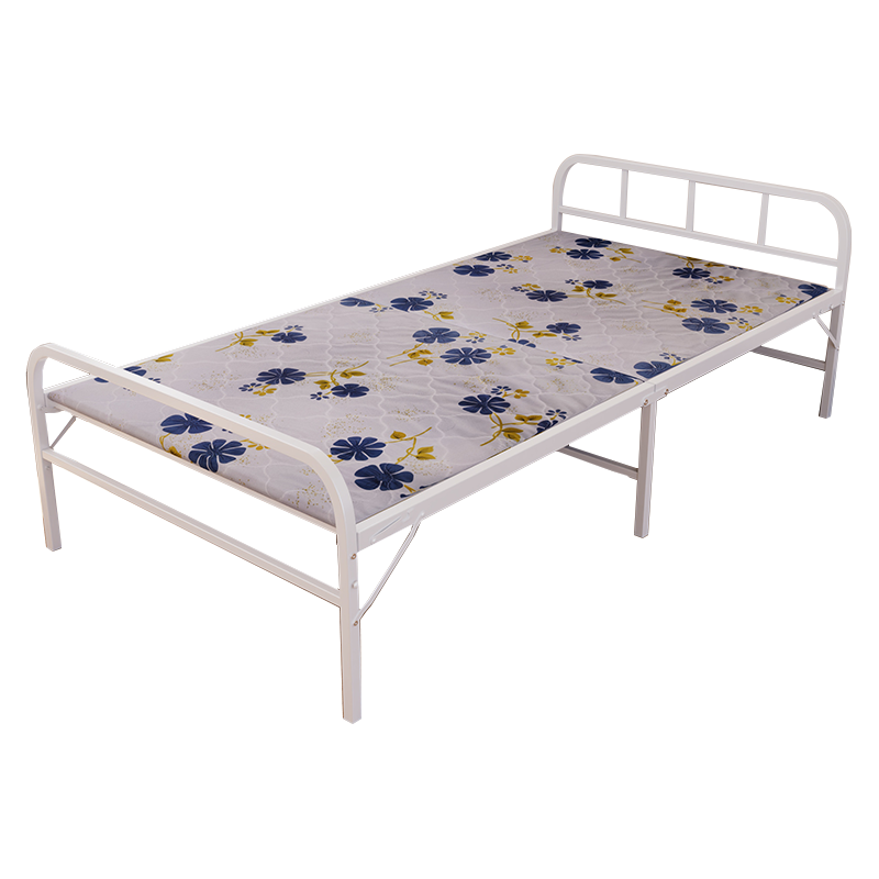 翌嘉 YJ4052503钢木床简易折叠床单人床两折折叠午休床铁架床 1米白色