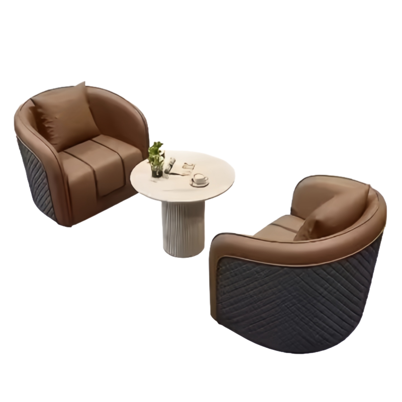 智叶舟洽谈沙发组合单人位*2+小圆桌70*70*50cm套