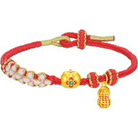 Alice爱丽丝珠宝 足金999好柿花生手工编织手链手绳 U0400005