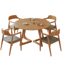 豫龙都休闲桌洽谈桌椅实木套