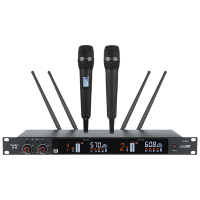 惠度(HuiDu)HT-500S真分集一拖二无线麦克风远距离无线话筒舞台会议室多功能讲台话筒