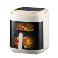 苏宁宜品空气炸锅 触控版8L大容量上下可视低脂无油烟大功率薯条机-ZG023E白色电子