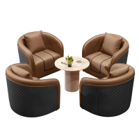 智叶舟接待沙发组合单人位*4+小圆桌70*70*50cm套