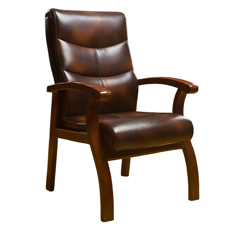 河洛伟业办公椅棕色皮椅把