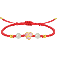 Alice爱丽丝珠宝 足金999鸢尾花和田玉手链 P0400053