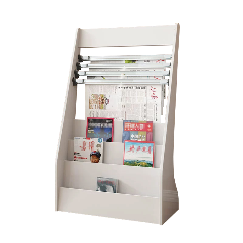 翌嘉 YJ4052904木质报刊架报纸架书报杂志置物架收纳架落地展示架