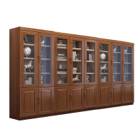 豫龙都实木书柜展示柜八门个