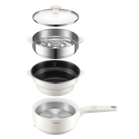 苏泊尔(SUPOR)电煮锅电炒锅电蒸锅宿舍小电火锅多功能分体式2.5L泡面锅带蒸屉多用途锅H25YK487A