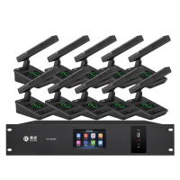 惠度(HuiDu)HD-8200M有线手拉手麦克风讨论型数字话筒大小型工程会议桌面台式方管话筒一拖八