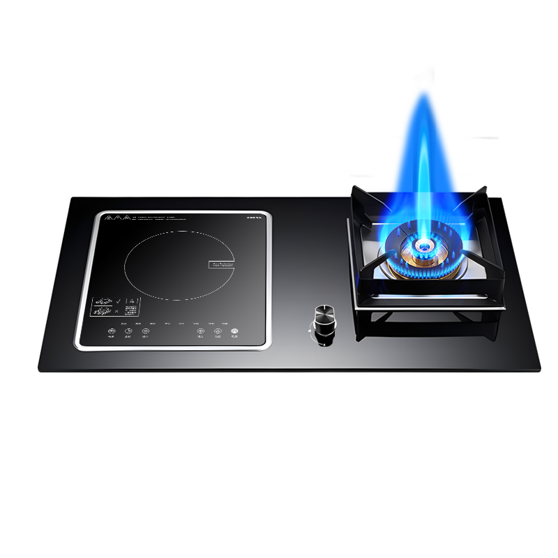 欢呼好太太 [3500W+铜线圈+铜盖]气电灶电磁炉煤气灶二合一气一电两用灶嵌入式一体双头燃气灶双灶双眼灶液化气A029