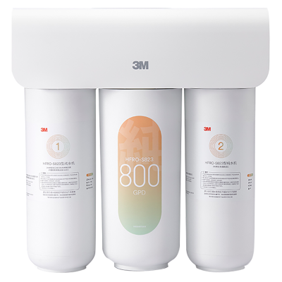 3M净水器家用净水机直饮RO反渗透厨下过滤器800G大通量2L/min家用纯水机HFRO-S823