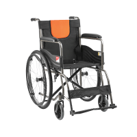 鱼跃轮椅车H050新型家用全钢管加固型可折叠手动轮椅普通轮椅脚踏板可拆缷;防后滑鱼跃鱼跃(YUWELL)