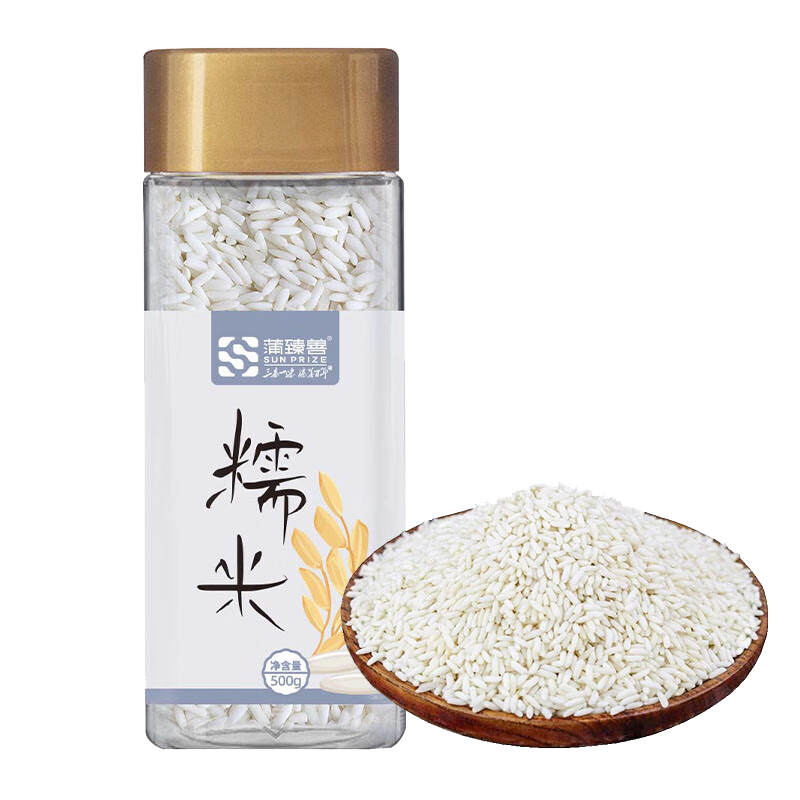 蒲臻善糯米杂粮糯米饭纤长香糯黏滑爽口清香甘甜罐装500g