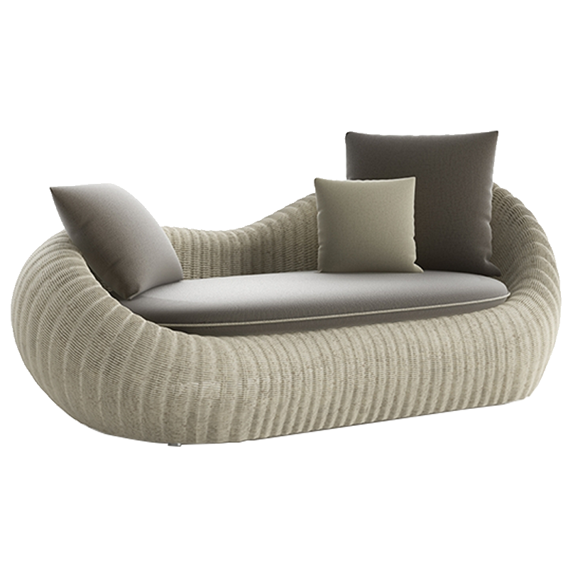 金菲罗格户外藤编沙发庭院懒人藤椅室外庭院阳台休闲区室外半圆藤沙发组合