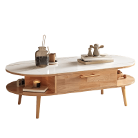 豫龙都 钢化玻璃实木 茶几 个