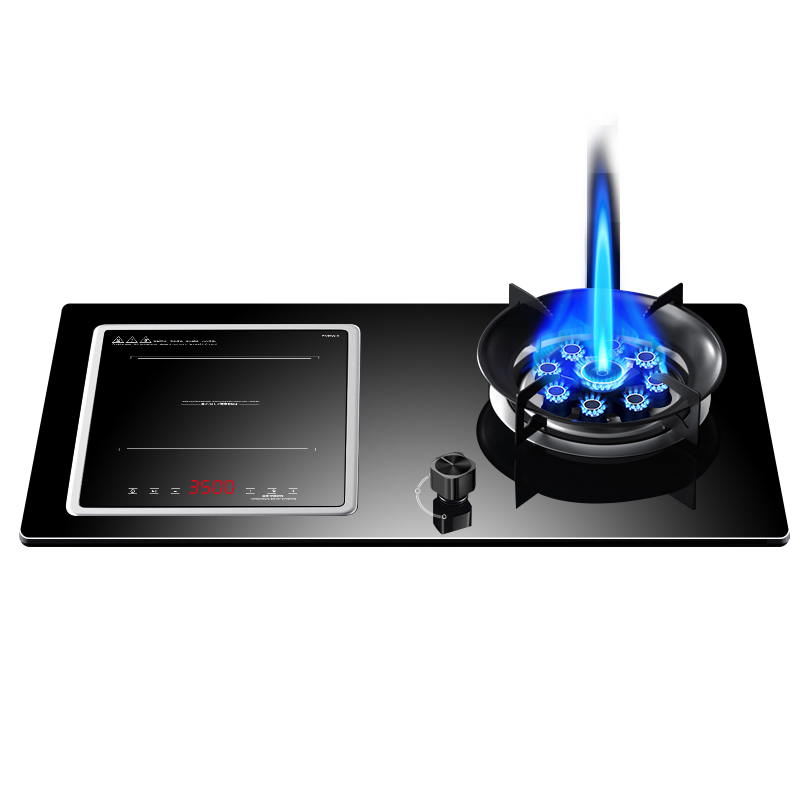 欢呼好太太 [3500W+铜盖]气电灶凹面电磁炉煤气灶二合一电一气两用灶嵌入式一体燃气灶双灶双眼灶液化气A030