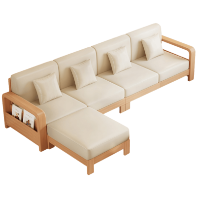 鑫木樽沙发四人位+脚踏套