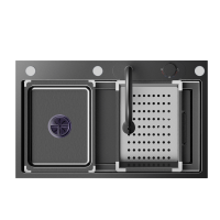 四季沐歌MICOE台上式单槽厨盆嵌入式220毫米深不锈钢拉丝设计