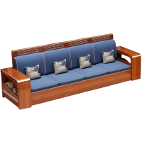 豫龙都实木沙发四人位张