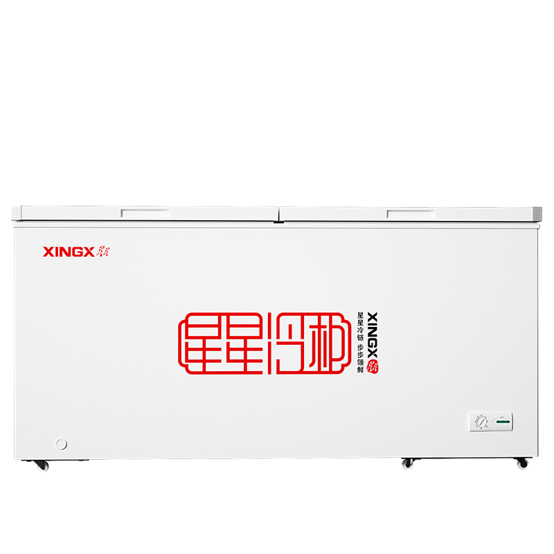 星星晶钻包角门888升顶开门大容量冷柜直冷电脑控温节能保鲜冰柜BD/BC-888GD