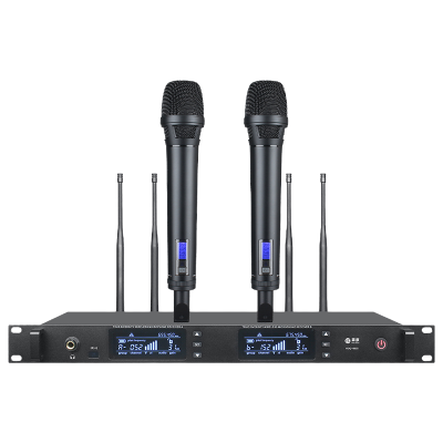 惠度(HuiDu)HDQ-6603专业无线话筒一拖二真分集抗干扰桌面会议演讲培训防啸叫远距离麦克风混搭款