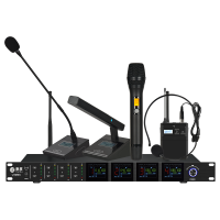 惠度(HuiDu)U-8804无线一拖四U段调频话筒会议工程舞台演出主持KTV无线麦克风鹅颈款