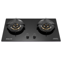 ELKS燃气灶EL8202 家用台嵌两用灶具 钢化玻璃面板 纯铜火盖 防风炉架
