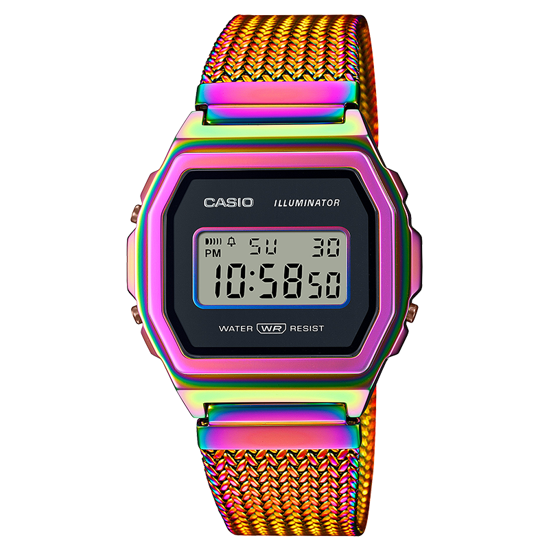 Casio旗舰店卡西欧手表男 坚韧之躯独特刻度实用经典与街头复古时髦学生防水运动休闲石英表 男 日韩表A1000PRW